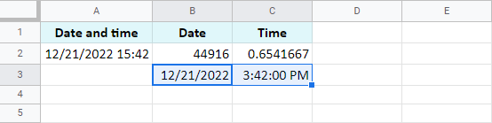 Date and time formatted as Date and Time.