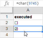 Filled checkbox formula in Google Sheet