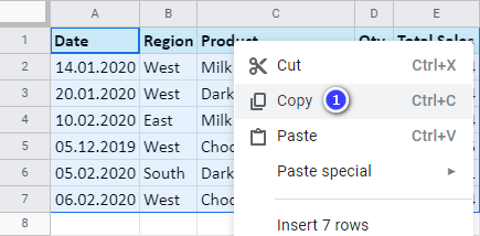 Split cells in Google Sheets to multiple columns and convert them to