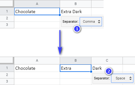 Split text to columns by comma first and then by space.