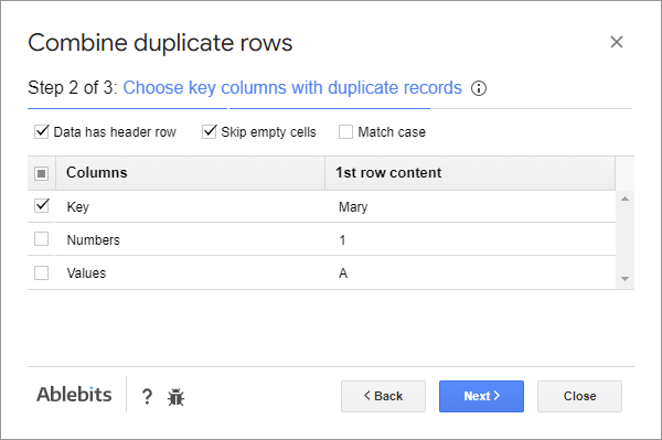 Merge duplicates in your spreadsheet to one row