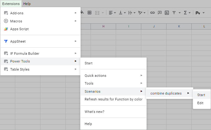 Run or edit existing scenarios