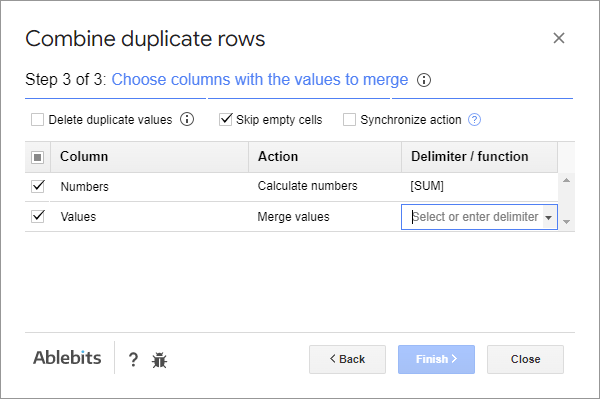 How to sum up the rows in google spreadsheet