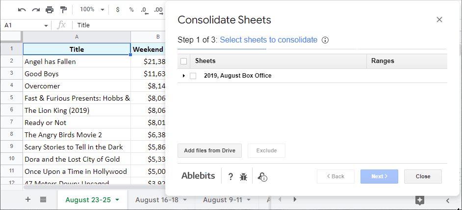 Google Sheets: pull data from another document and calculate at the same time.