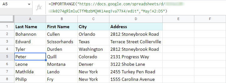 Import data from multiple Google Sheets with IMPORTRANGE.