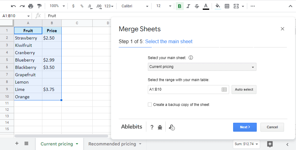 Merge Sheets add-on.