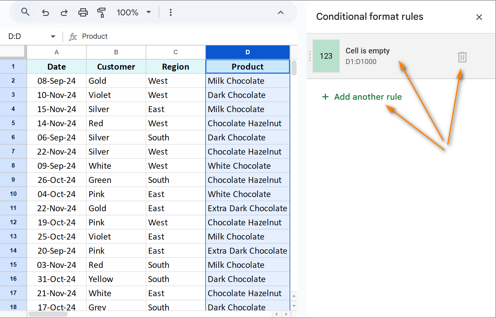 Manage formatting rules from one pane.