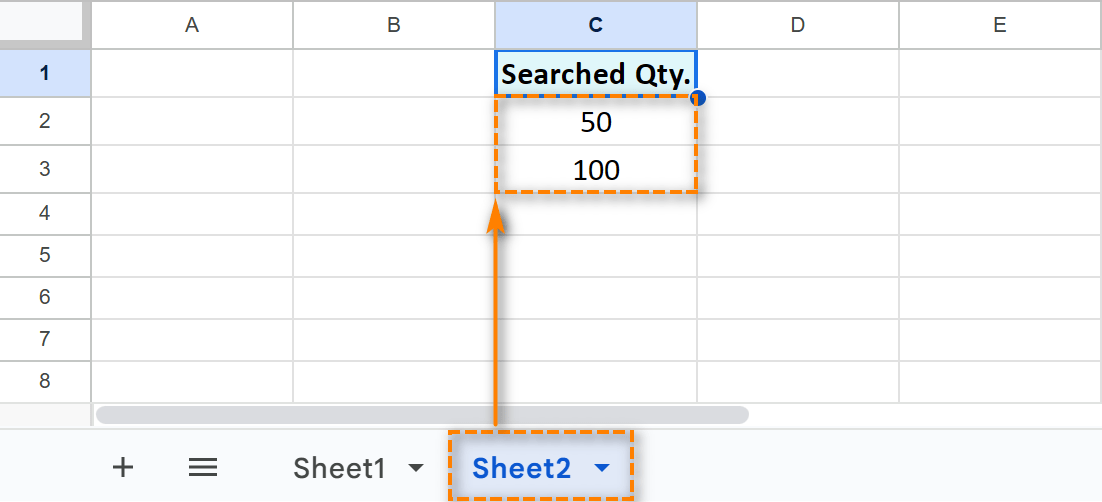 Place criteria to another Google sheet.