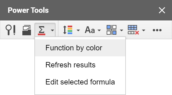 Open Function by color tool in Google Sheets.