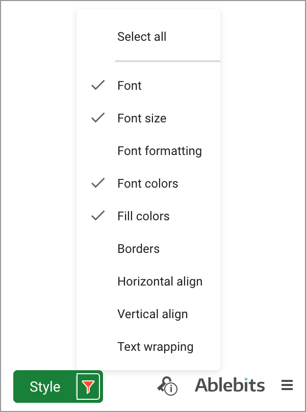 Paste the whole style or only its parts to your data.