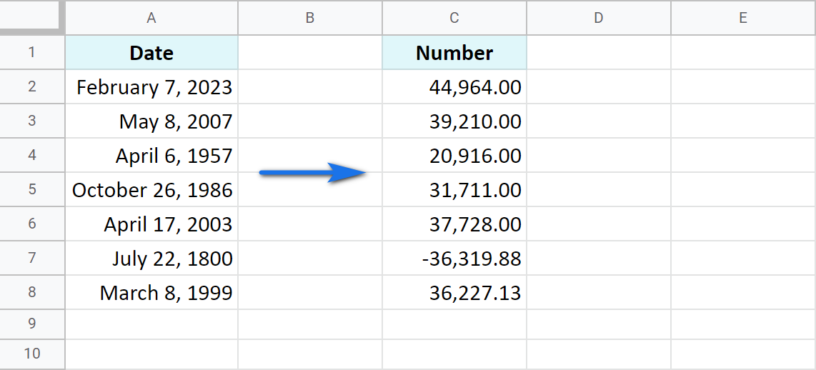 Convert Date format to Number format.