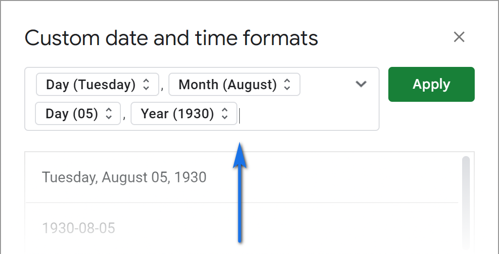 Remove the existing custom date format.