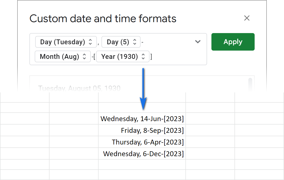 How to change date format in Google Sheets and convert date to number