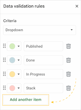 Adding a new item to the manual dropdown list.