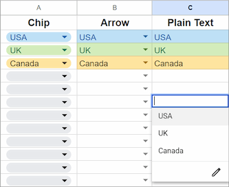 Selecting different display styles for the dropdown.