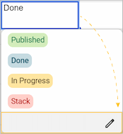 Clicking the pencil icon to edit the dropdown.
