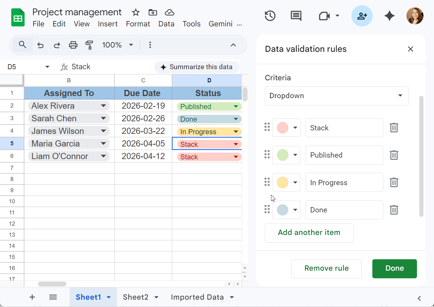 Dragging the six-dot icon to rearrange dropdown items.