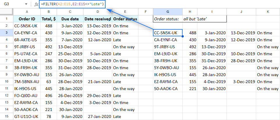 How To Use Google Sheets Filter Function