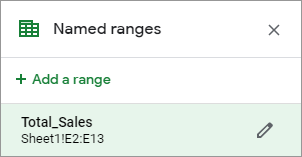 Manage named ranges.