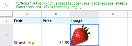 Add image to Google Sheets and fit its size to cell size.