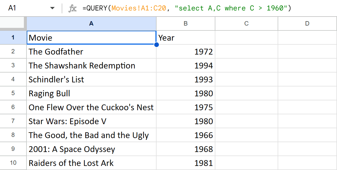 Google Sheets QUERY formula to pull data by date.