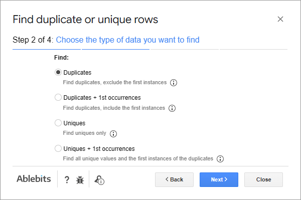 Choose the type of data you want to find.