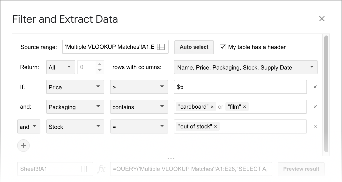 Tweak the conditions in Filter and Extract Data.