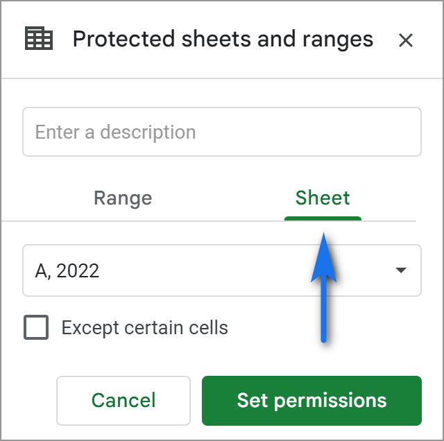The Sheet tab is selected.