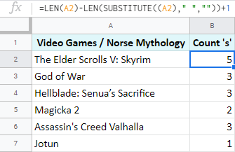 How to count words in Google Sheets.
