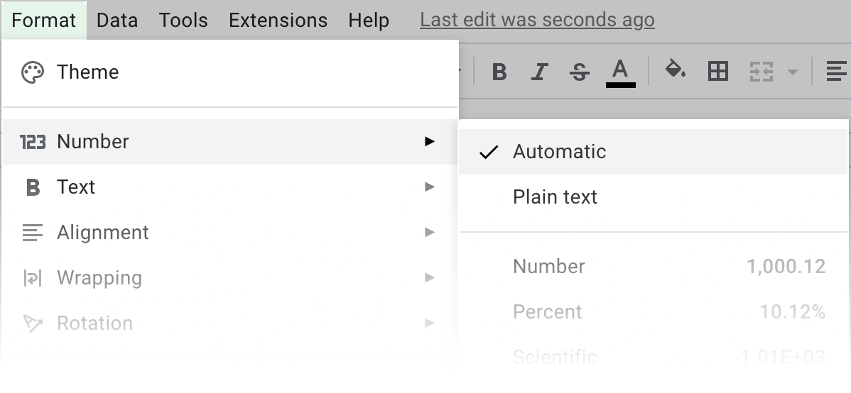 Apply automatic Number format to your column.