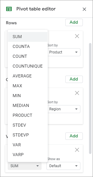 en values pivot table and create tutorial to pivot Google â€“ how Sheets table