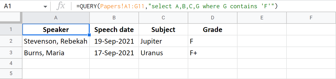 Select columns based on text.