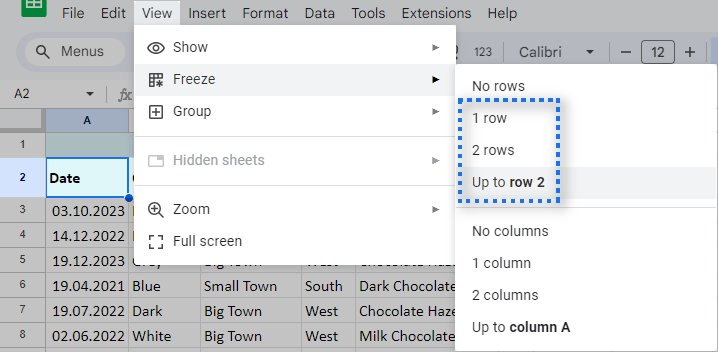 How to freeze rows in Google Sheets insert multiple rows delete