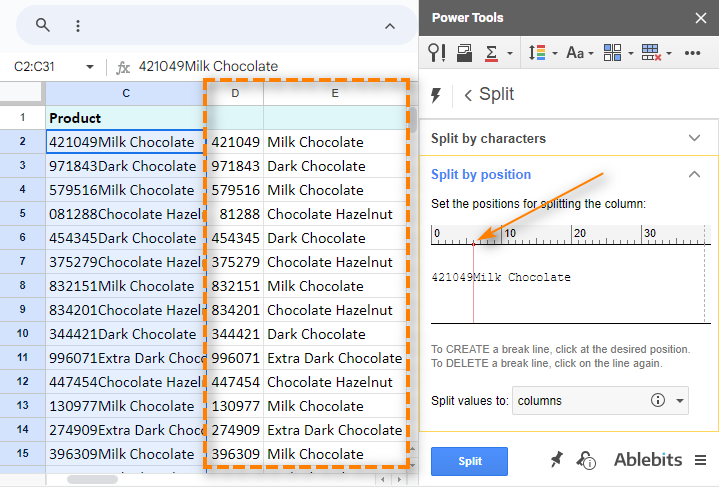 3 easy ways to split cells in Google Sheets to multiple columns