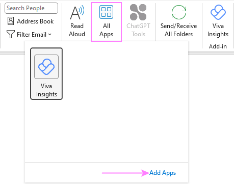 Add apps to Outlook.