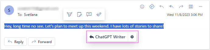 Start ChatGPT Writer by selecting some text.