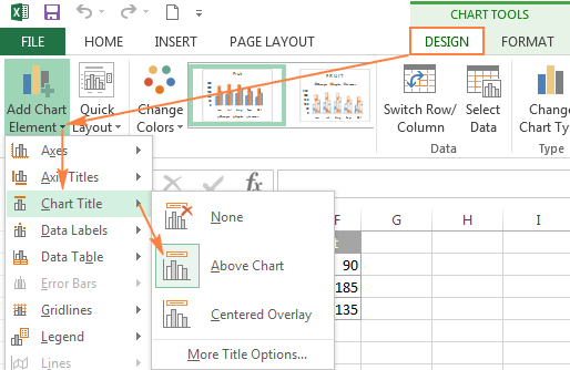 Adding a chart title in Excel