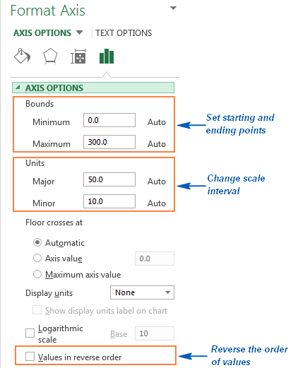 excel change x axis range