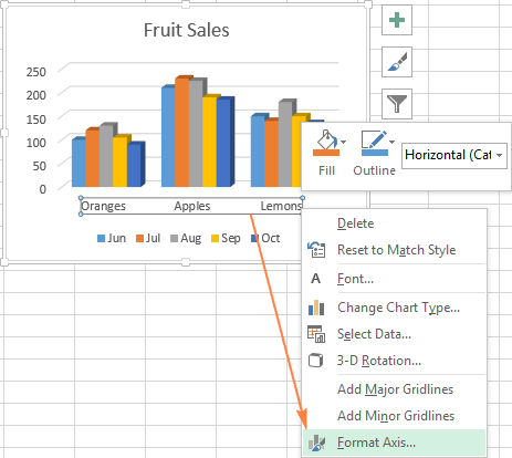 changing horizontal axis labels in excel for mac