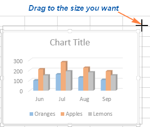 Resizing the chart in Excel
