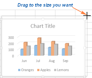 Before you create a chart in excel, how would you have the chart appear?