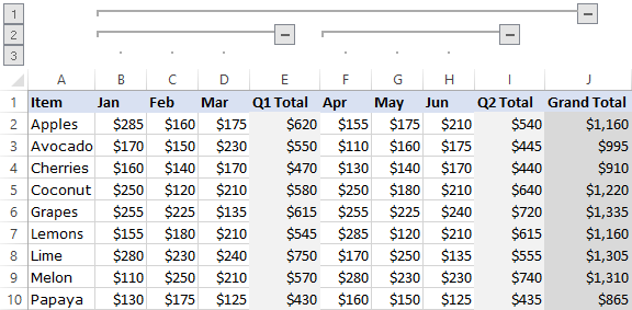 How To Group Columns In Excel