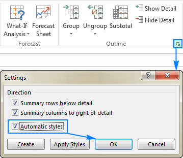 Apply Automatic styles to summary rows.