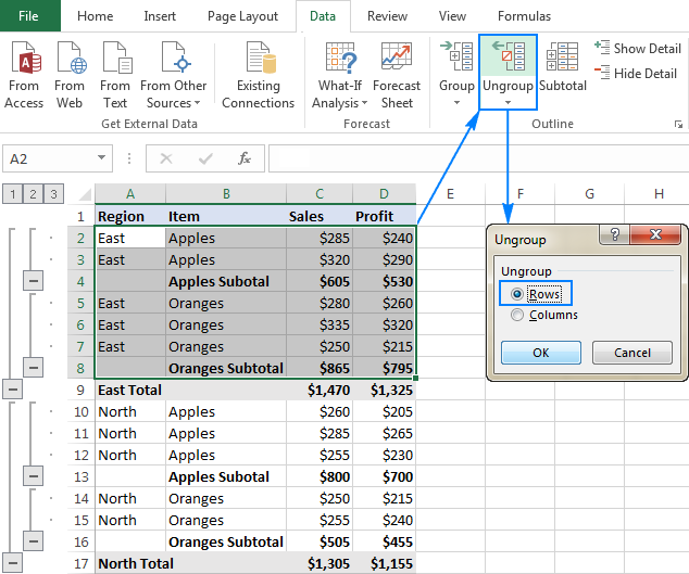 Excel Group Rows Automatically Or Manually Collapse And Expand Rows 