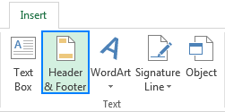Adding a header in Excel