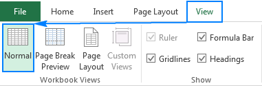 Closing header and footer in Excel