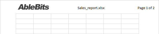 Custom Excel header with text and image