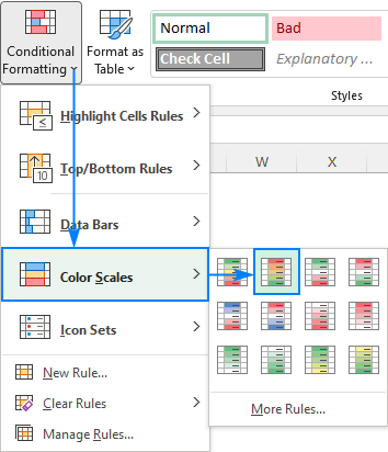 Creating a heat map in Excel