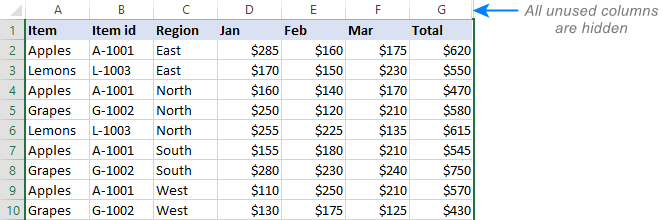 How To Hide Columns In Tableau Worksheet