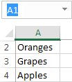 To unhide the top row in Excel, select cell A1.
